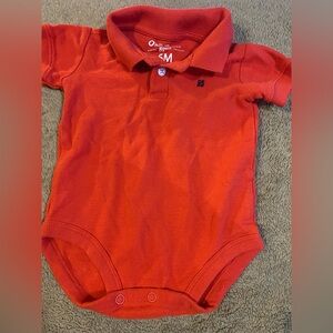 EUC OshKosh B'gosh Red Polo Onesie Bodysuit (Size 6M)